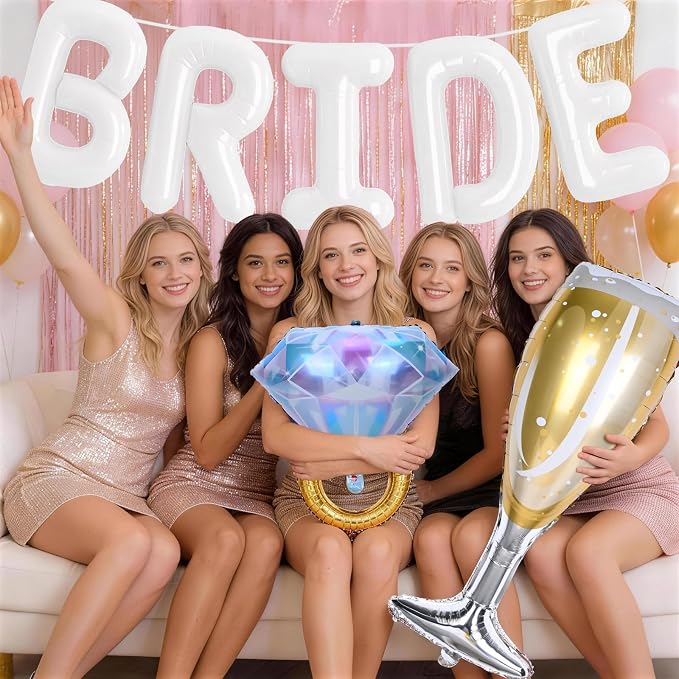 40inch White Bride Balloons Bachelorette, Bride To Be Bridal Shower Balloon - Image 7