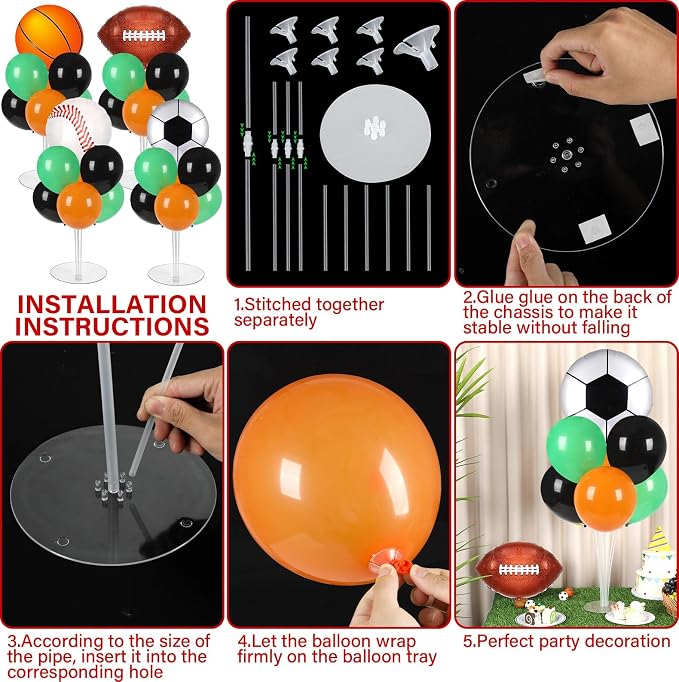 4 Sets Sports Party Balloons Stand Kit - Image 3