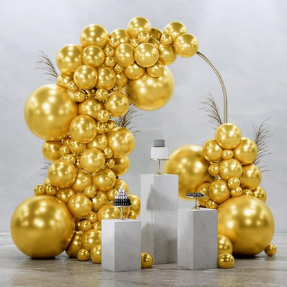 PartyWoo Gold Balloons 145pcs Different Sizes of 18 12 10 5 Inch | Balloons by PartyWoo