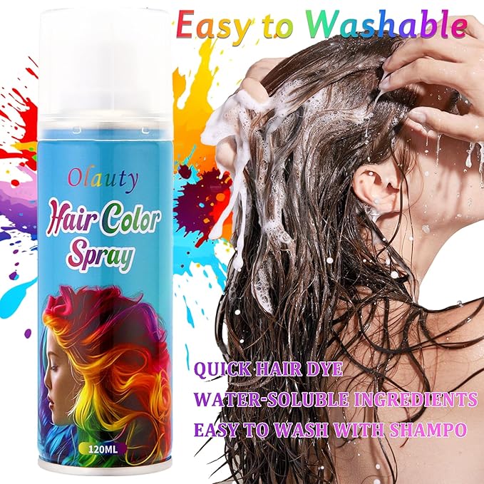 Gray Hair Spray, Temporary Hair Color Spray For Kids Women Men, Hair Dye Washable Temporary Hair Color Wax, One-Time Use Color Hair Spray for Crazy Hair Day, Halloween Christmas Cosplay Party (Gray)