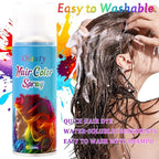 Green Hair Spray, Temporary Hair Color Spray For Kids Women Men, Hair Dye Washable Temporary Hair Color Wax, One-Time Use Color Hair Spray for Crazy Hair Day,Halloween Christmas Cosplay Party (Green)