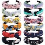 VELSCRUN 12 Pcs Womens Headband Knotted Headbands for Women Girls Wide Headbands Boho Bandeau Knot Turban Headband Hair Band Elastic Hair Accessories for Women