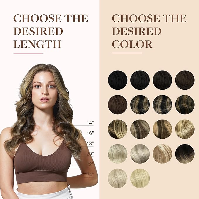 GOO GOO Clip in Hair Extensions Real Human Hair, Remy Human Hair Extensions Clip ins for Women, Natural Human Hair, 20inch 150g 7Pcs, 2/6/18 Balayage Brown to Dirty Blonde