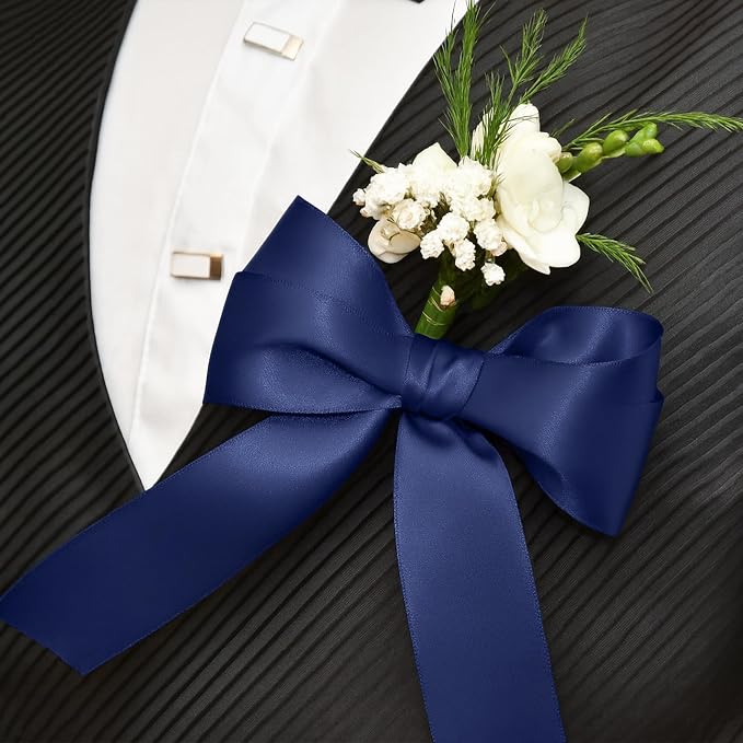 30Yards 1 1/2In Navy Blue Ribbon - Image 5