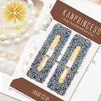 Rhinestone and Crystal Hair Clips 2-Pack, Sparkly Barrettes & Elegant Bling Accessories for Women & Girls(Set13)