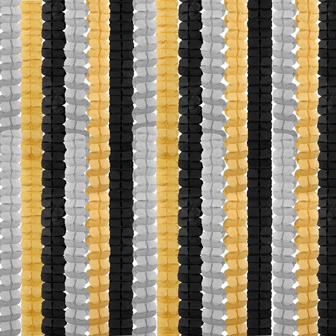 Black-Gold Silver Party-Decorations Streamers Garland - 157Ft Graduation - Image 2