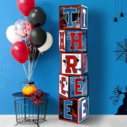Feifeiya 5 Pcs Spider 3rd Birthday Decoration Spider Theme Balloon Boxes by Feifeiya