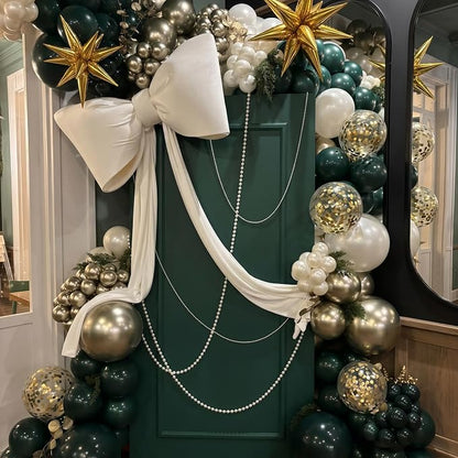 Emerald Green Gold Balloons Arch Kit - Image 3