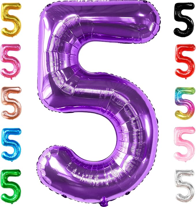 KatchOn Giant Purple Number 5 Balloon by KatchOn