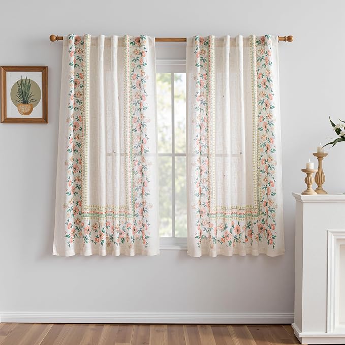 MYSKY HOME Boho Floral Curtains by MYSKYHOME