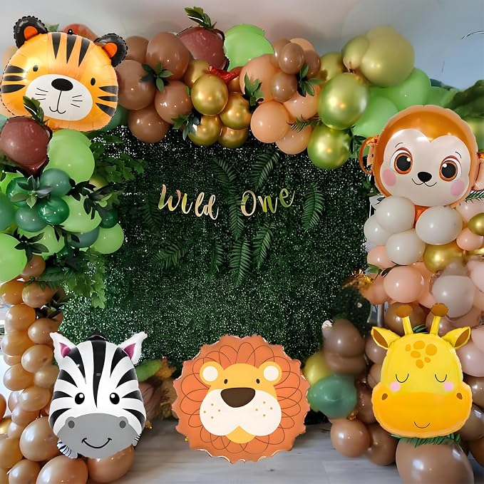 5pcs Jungle Animal Balloons Safari balloons Lion Tiger Giraffe Zebra Monkey - Image 4