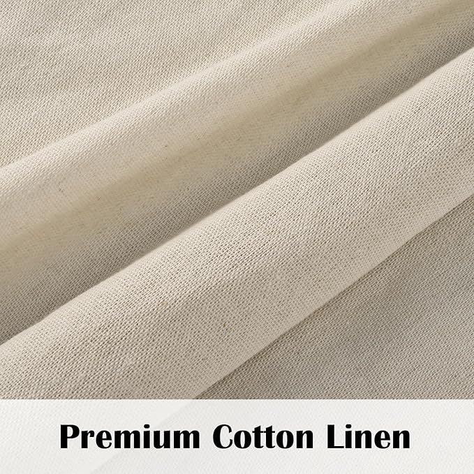 Farmhouse Valance Curtains, Boho Cotton Linen Kitchen Valance, Rustic Button - Image 5