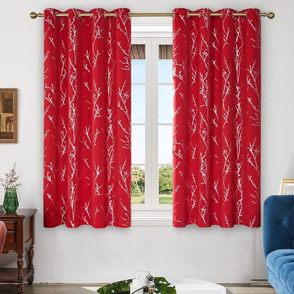 Deconovo Living Room Curtains 63 Inches Long, Thermal Insulated, Room Darkening - Image 2