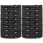Black Elastic Hair Ties for Women and Girls, Funtopia 30 Pcs No Metal No Slip Braided Ponytail Holders for Thick and Medium Hair