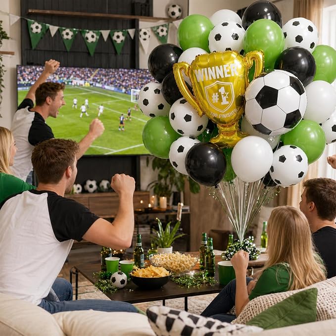 Green and Black Soccer Balloons - Image 4