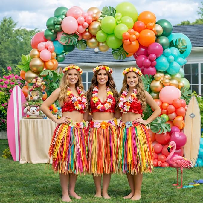 Flamingo Hawaiian Tropical Balloon Garland Arch Kit - Image 8