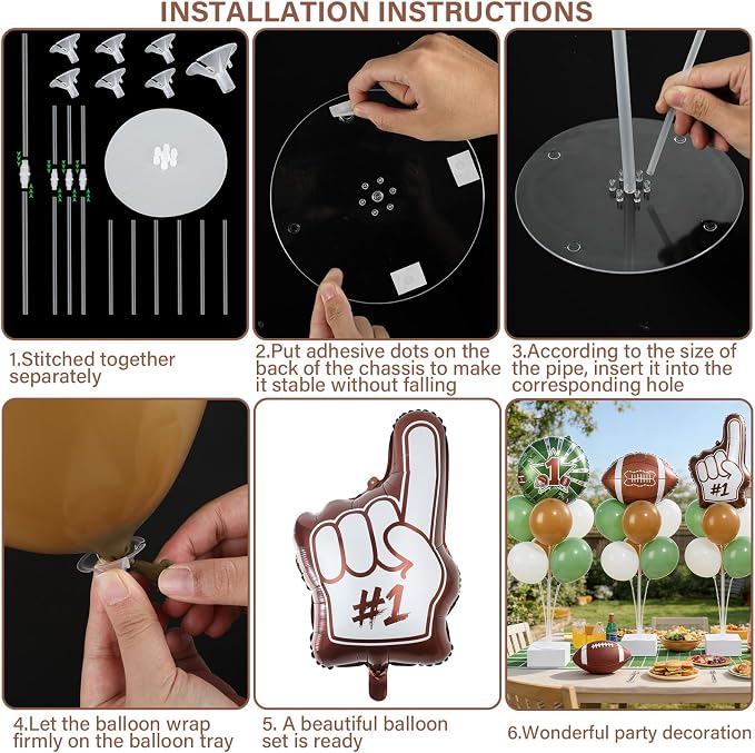 4 Sets Football Party Balloons Stand Kit - Image 3