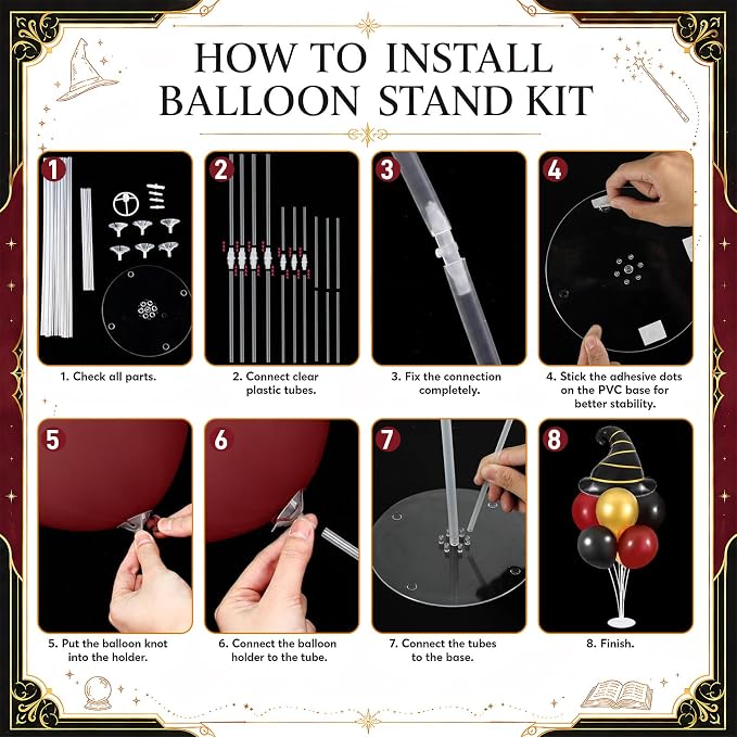 4 Sets Magical Witch Party Balloon Stand Kits - Image 3