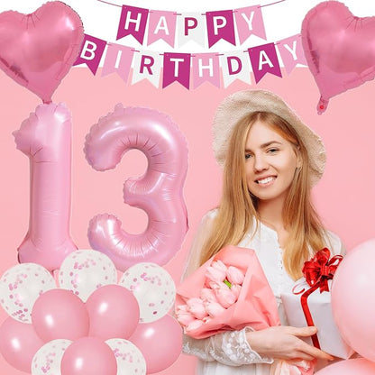13th Birthday Party Decoration Girl Sash Crown Birthday Banner | Hello Thirteen - Image 5