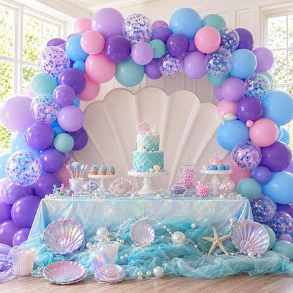 Mermaid Balloons, Sea Balloons 50Pcs 12Inch Iridescent Pink Purple Blue Teal - Image 4