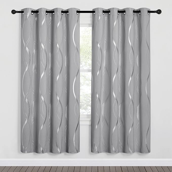 NICETOWN Blackout Curtains for Bedroom, Noise Reducing Thermal Insulated Wave - Image 2