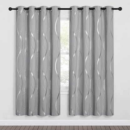 NICETOWN Blackout Curtains for Bedroom, Noise Reducing Thermal Insulated Wave - Image 2