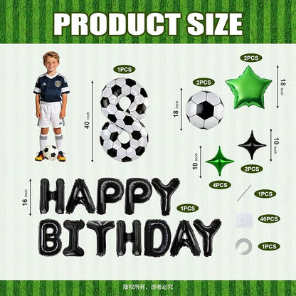 40 Inch Soccer Number 8 Balloon Set, Soccer Birthday Party Decorations | Sports - Image 2