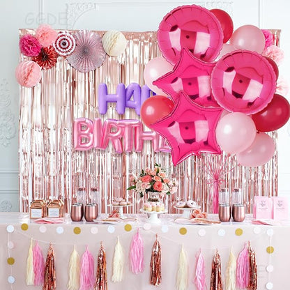 Hot Pink Balloons 18 Inch Round Star Foil Balloons 12 Inch Latex Balloons | - Image 5