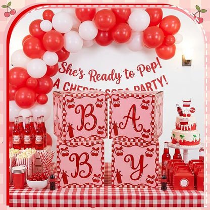 Kathfly 4 Pcs She's Ready to Pop Baby Shower Boxes Supplies Party Decorations - Image 3