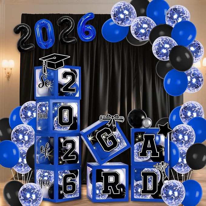 2026 Graduation Balloon Boxes Decorations – Clear Balloon Box Stack - Image 7