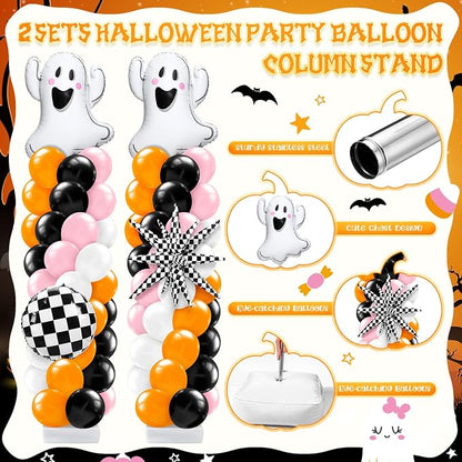 Kasyat 2 Sets Pink and Orange Halloween Balloon Arch Kit - Image 3