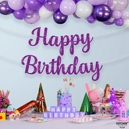 KatchOn Purple Happy Birthday Banner 10 Ft - Image 7
