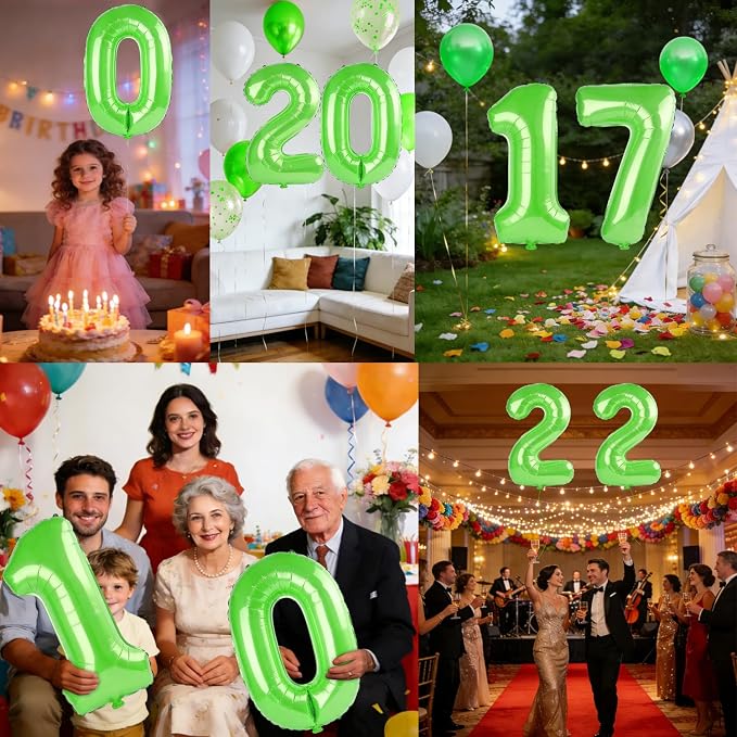 40 Inch Number 17 Balloons for 17th Birthday Party Decorations, 0-100 Fruit - Image 7