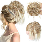 HMD Tousled Updo Messy Bun Hair Piece Hair Extension Ponytail With Elastic Rubber Band Updo Bun Synthetic Hairpieces for Women