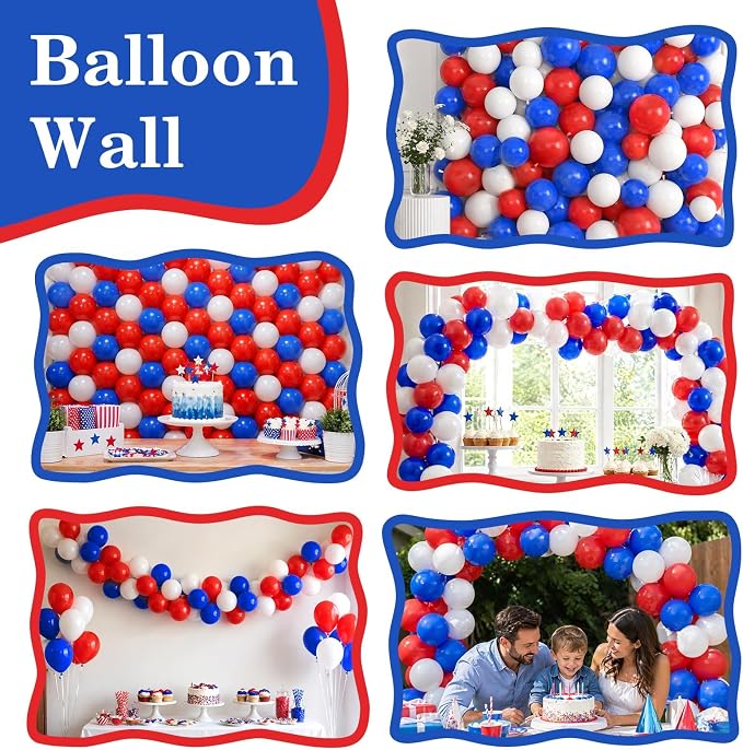 Red Blue White Link Balloons - Image 3