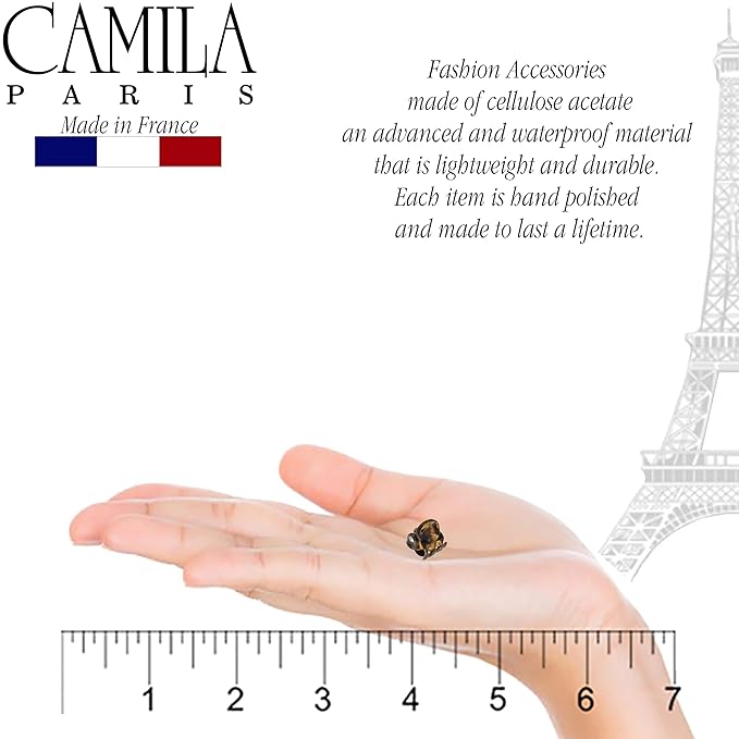 Camila Paris AD115/6 French Hair Clip for Women, Set of 6 Extra Small Girls Hair Claw Clips Jaw Fashion Durable Styling Hair Accessories for Women, Strong Hold No Slip Grip, Made in France