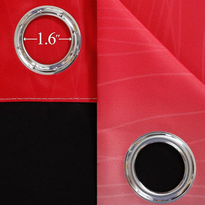 Ombre Red and Black Curtains 45 Inch Length 2 Panels, 100% Blackout Curtains - Image 7