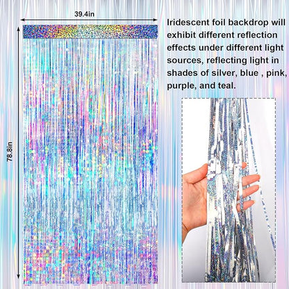 4 Packs Silver Foil Fringe Curtain, Baby Shower, Bachelorette, 70s 80s 90s - Image 6