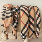 LONEEDY 5PCS Plaid Padded Headband for Women Teen Girls,Vintage Cotton Bow Headbands with Teeth Comb, Zig Zag Hairbands
