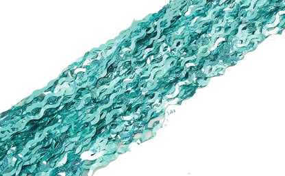 4 Pack 3.3 ft x 6.6 ft Wavy Sparkle Aqua Teal Blue Foil Curtain - Image 7