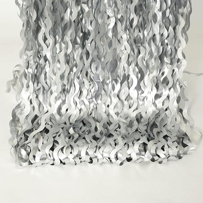 4 Pack 3.3x6.6ft Silver Foil Fringe Backdrop - Image 7