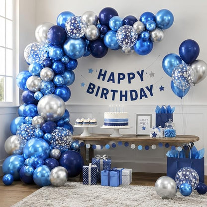 Blue and Silver Balloon Arch Kit - Image 5