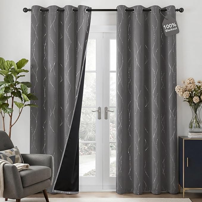 Deconovo 100% Blackout Living Room Curtains 84 Inches Long, Thermal Insulated by Deconovo