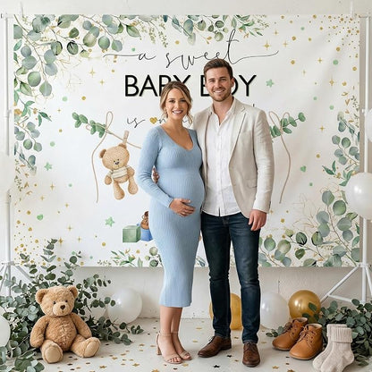 Mocsicka Its a Boy Banner Baby Boy Baby Shower Backdrop Decorations 7x5ft | - Image 3