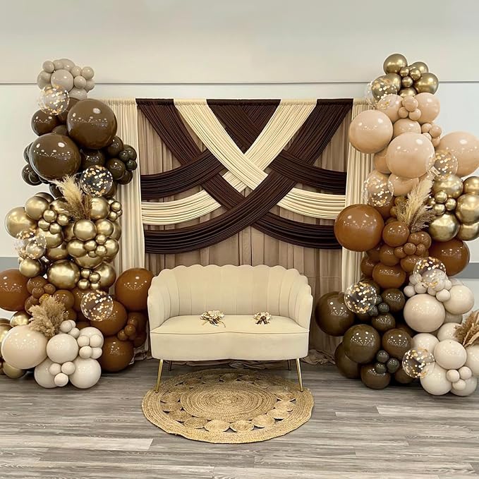 60pcs Brown and Gold Balloons for Neutral Bridal Shower, Baby Shower Party - Image 7