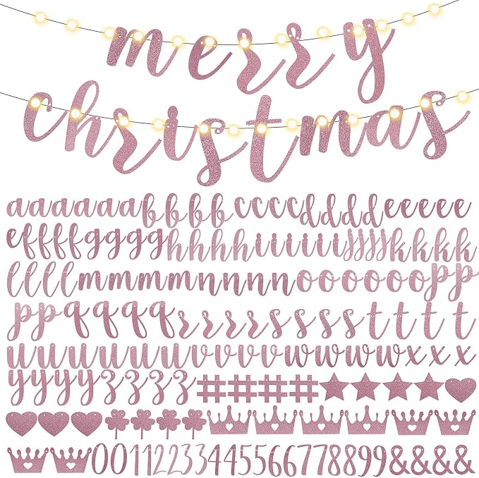 TaoBary 167 Pcs DIY Banner Kit Happy Birthday Glitter Banner Customizable - Image 7