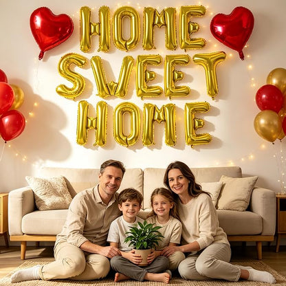 TONIFUL 16 Inch Gold HOME SWEET HOME Letter Balloon Decor - Image 3