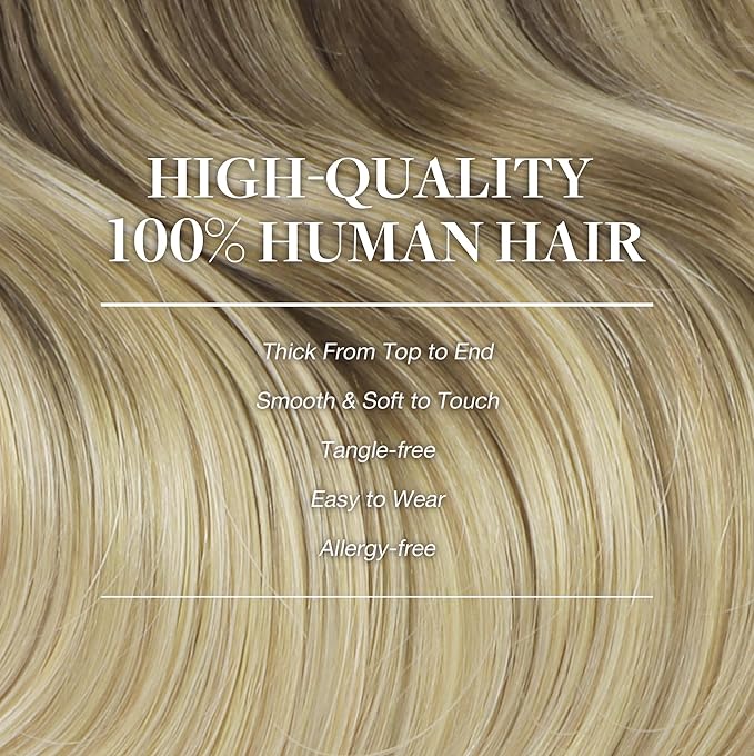 GOO GOO Clip in Hair Extensions Real Human Hair, Remy Human Hair Extensions Clip ins for Women, Natural Human Hair, 20inch 150g 9Pcs, 4/18 Balayage Chocolate Brown Highlighted Dirty Blonde