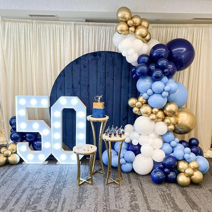 Navy Blue Gold Balloon - Image 3