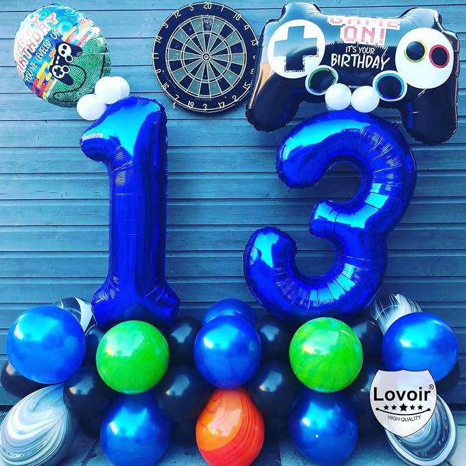Navy Blue 13 Number Balloons, 40 Inch Giant Number 13 Balloons Foil Mylar - Image 8